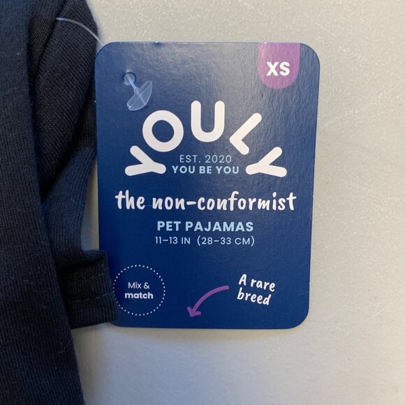 Youly Pet Dog Pajamas Costume XS Black Non-Conformist 11-13 Inch - Picture 4 of 4